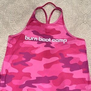 Burn Boot Camp pink camo tank.